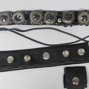 3pc Leather Hair Ponytail Holders/Wraps